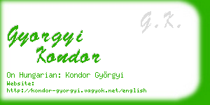 gyorgyi kondor business card